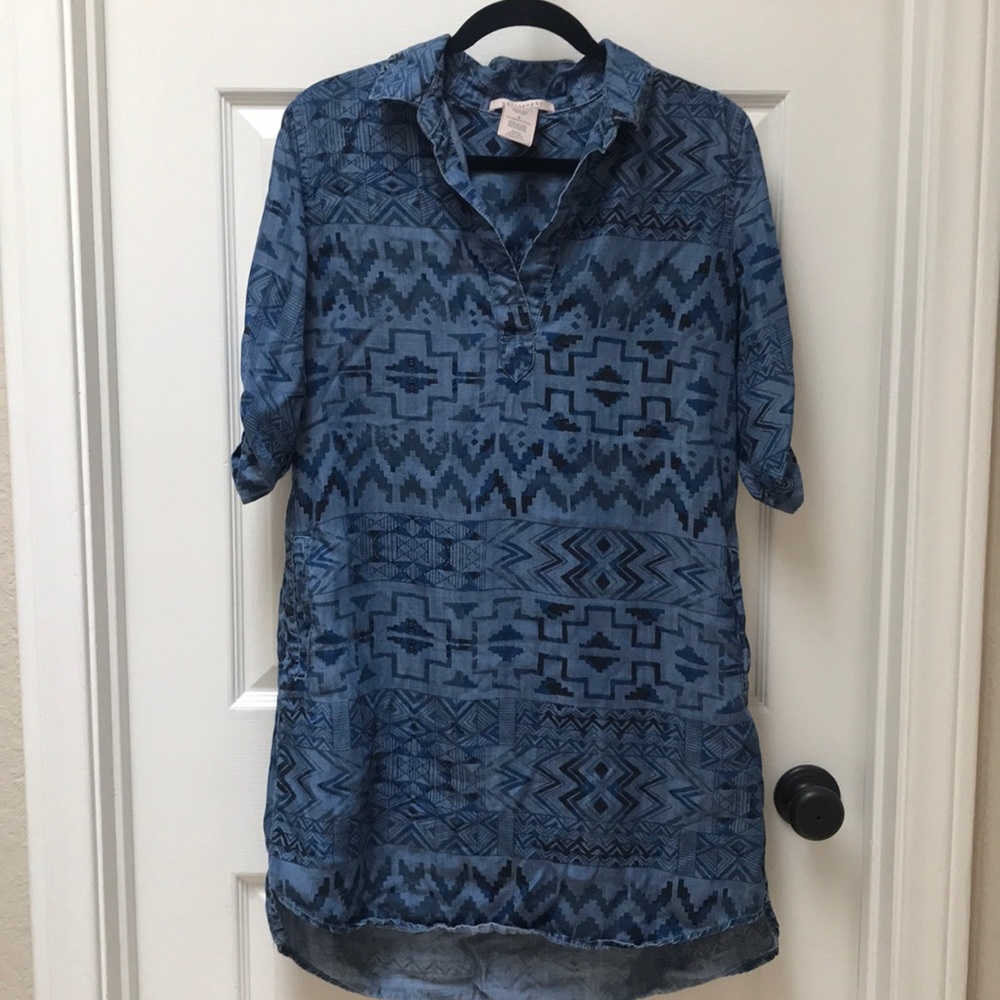 denim jean chambray Aztec tribal southwest dress